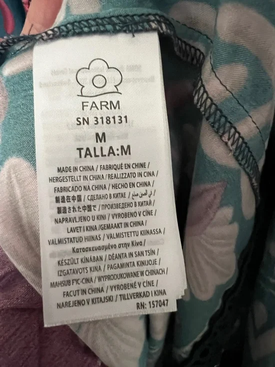 NWT Farm Rio Medium Seashell Floral Teal Boho Flowy Tapestry Maxi Light Dress - Picture 8 of 15